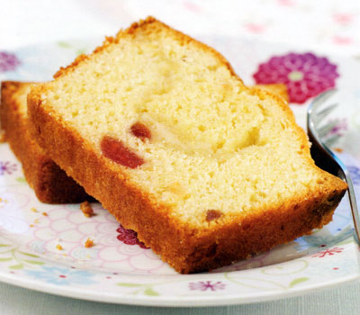 Cherry and marzipan loaf cake recipe