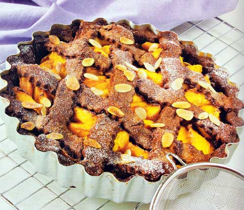 Peach Pie with Chocolate Almond Crust Recipe