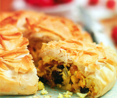 Curried Chickpea and Currant Filo Pie Recipe