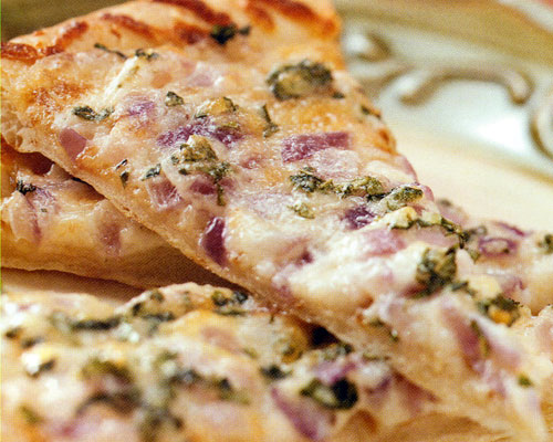 Garlic Onion Pizza Wedges Recipe